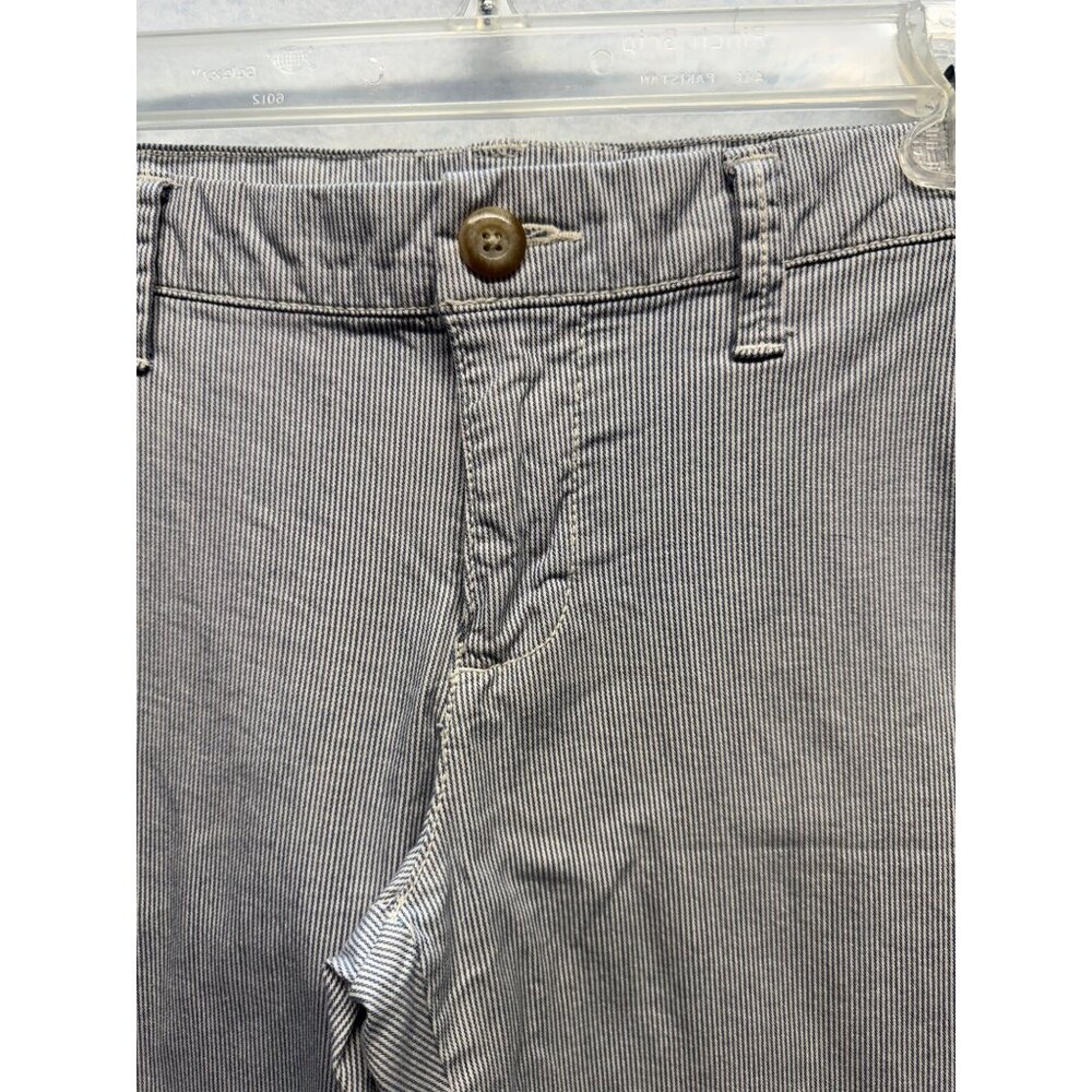 Gap Womens Mid-Rise Striped Ankle Pants With Button Front Size 0 - Picture 2 of 9